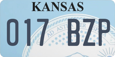 KS license plate 017BZP
