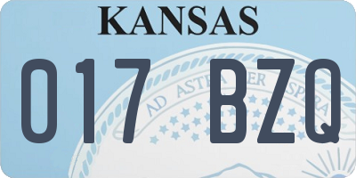 KS license plate 017BZQ