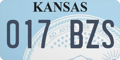 KS license plate 017BZS