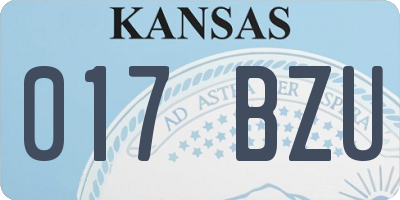 KS license plate 017BZU