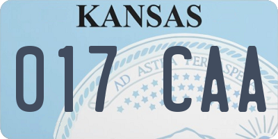 KS license plate 017CAA