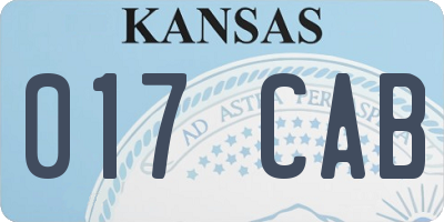 KS license plate 017CAB