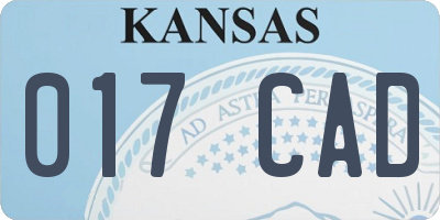 KS license plate 017CAD