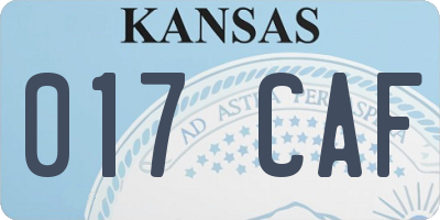 KS license plate 017CAF