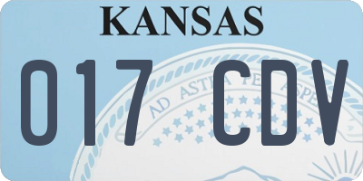 KS license plate 017CDV