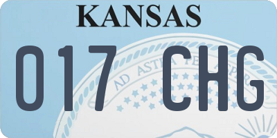 KS license plate 017CHG