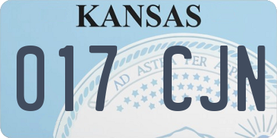 KS license plate 017CJN