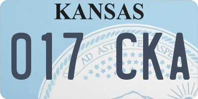 KS license plate 017CKA