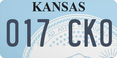 KS license plate 017CKO