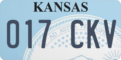 KS license plate 017CKV