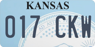 KS license plate 017CKW