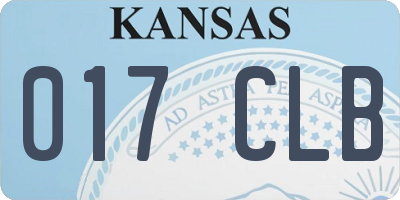 KS license plate 017CLB