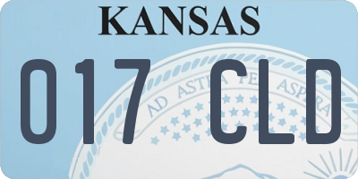 KS license plate 017CLD