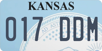 KS license plate 017DDM