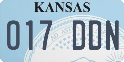 KS license plate 017DDN
