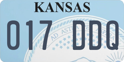 KS license plate 017DDQ