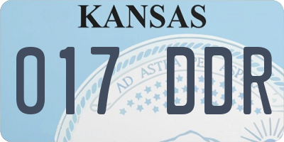 KS license plate 017DDR