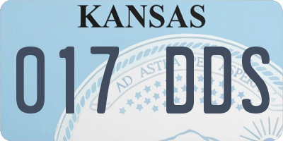 KS license plate 017DDS