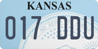 KS license plate 017DDU