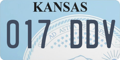 KS license plate 017DDV