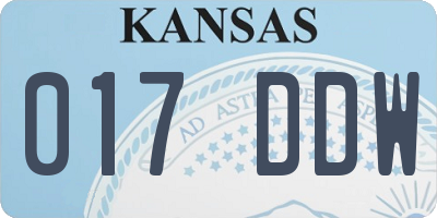 KS license plate 017DDW