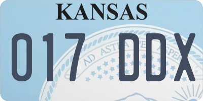 KS license plate 017DDX