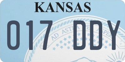 KS license plate 017DDY