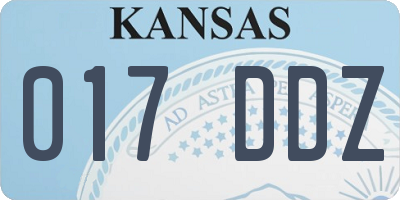 KS license plate 017DDZ