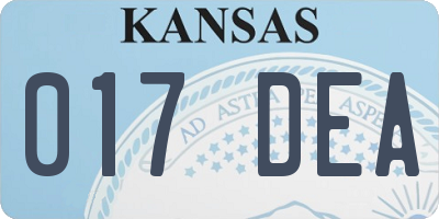 KS license plate 017DEA