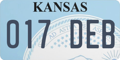 KS license plate 017DEB