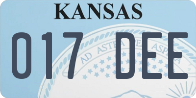 KS license plate 017DEE