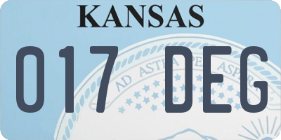 KS license plate 017DEG