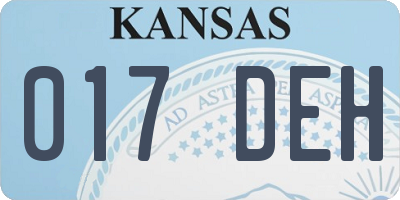 KS license plate 017DEH