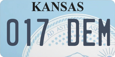 KS license plate 017DEM