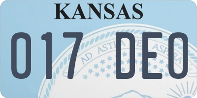 KS license plate 017DEO