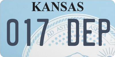 KS license plate 017DEP