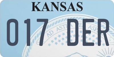 KS license plate 017DER