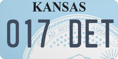 KS license plate 017DET