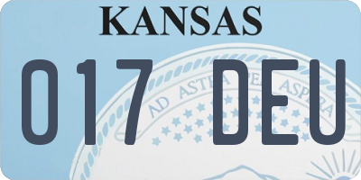 KS license plate 017DEU