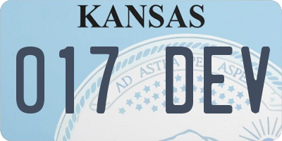 KS license plate 017DEV
