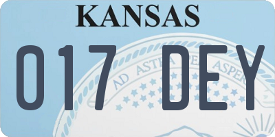 KS license plate 017DEY