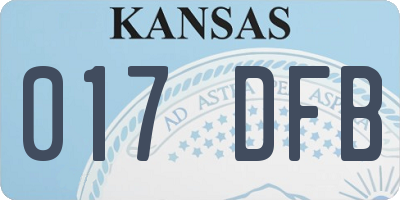 KS license plate 017DFB
