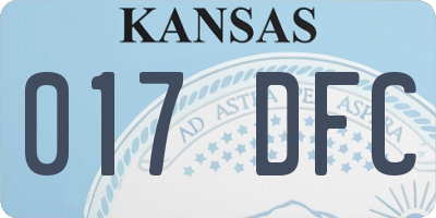 KS license plate 017DFC