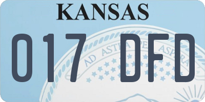 KS license plate 017DFD