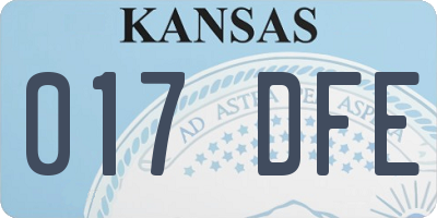 KS license plate 017DFE