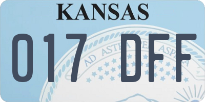 KS license plate 017DFF