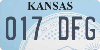 KS license plate 017DFG