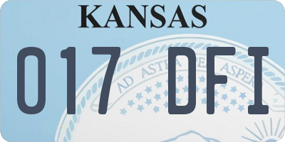 KS license plate 017DFI