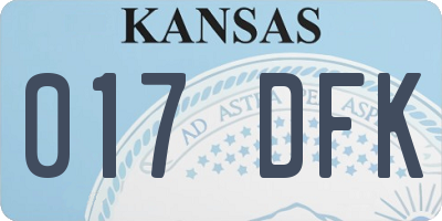 KS license plate 017DFK