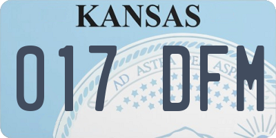 KS license plate 017DFM